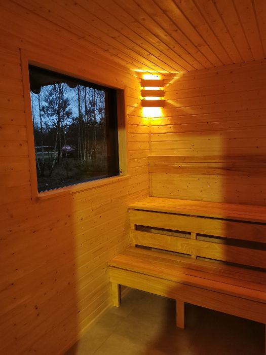 Domek Sauna z drewna, na zgłoszenie do 35 m2 całoroczny kemping SPA