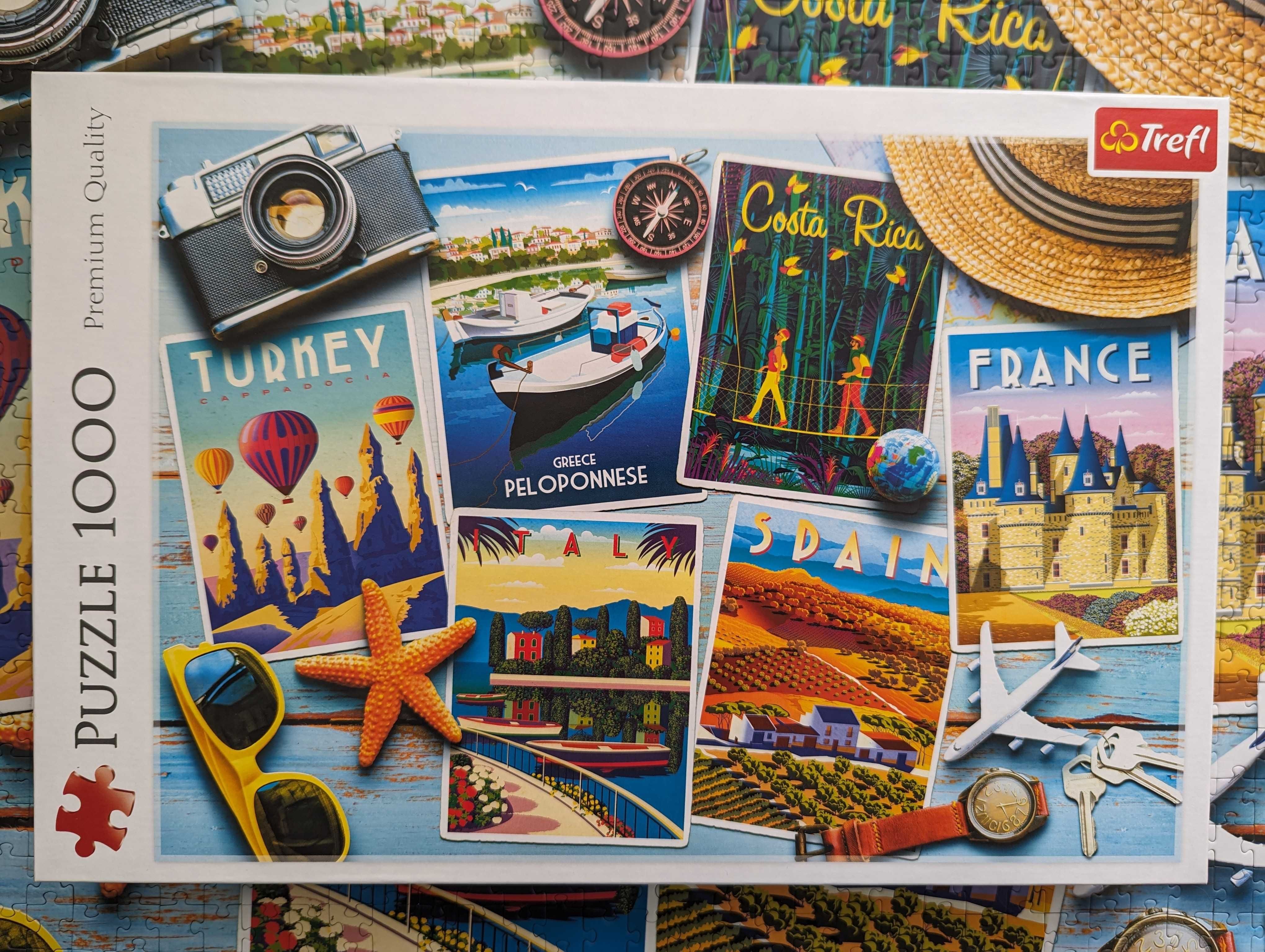Kompletne puzzle Trefl 1000 Wakacyjne pocztówki