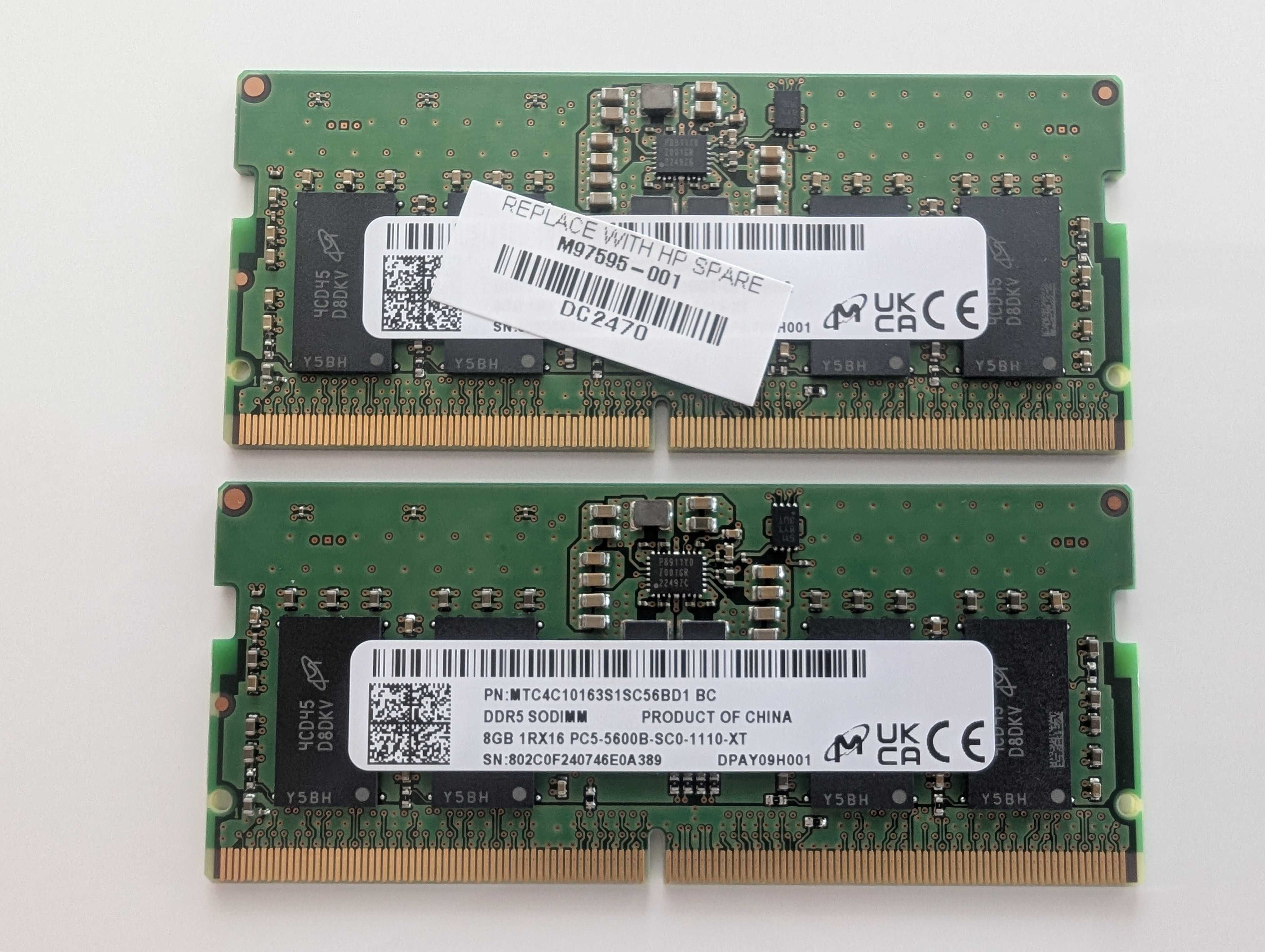 Pamięć RAM | MICRON | 2x8GB | DDR5 | 5600MHz | SODIMM | (do laptopa)