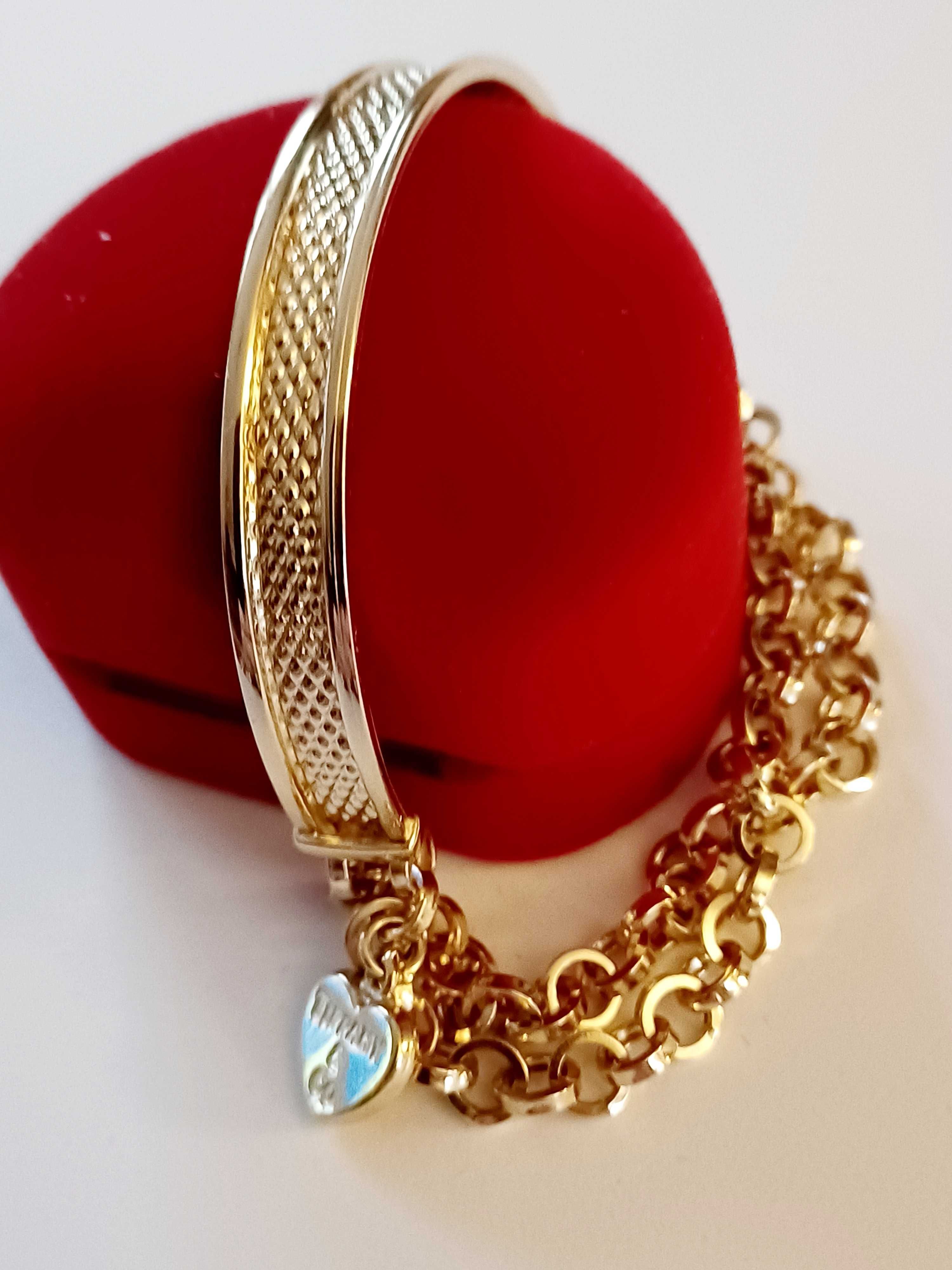 Złota bransoletka 14 karat 585 próba wzór Tiffany