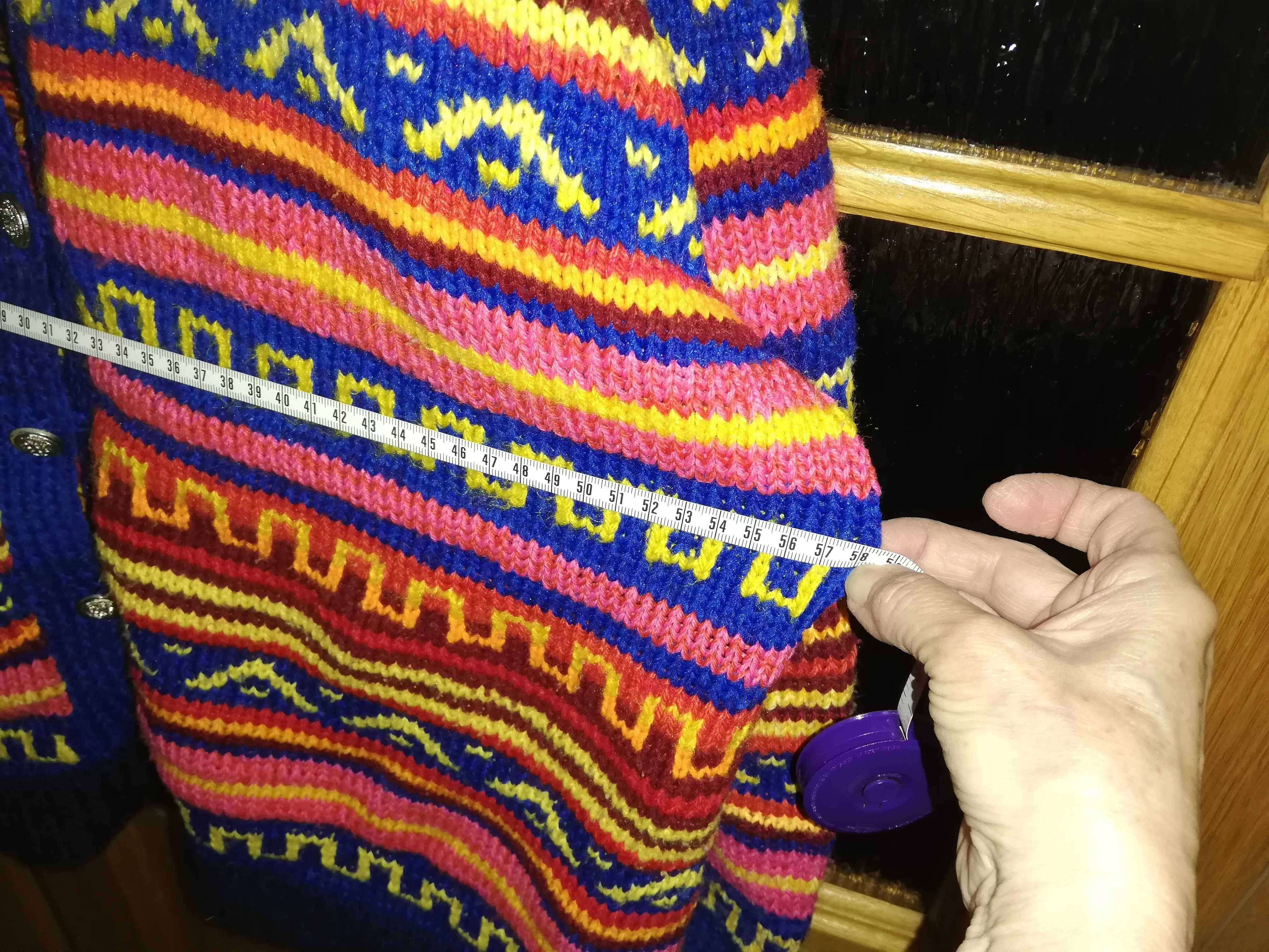 unikat, ręcznie dziergany sweter, L, 42