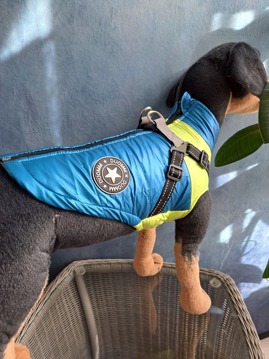 Przeciwdeszczowa, Wiatroszczelna Kurtka z szelkami dla psa U75