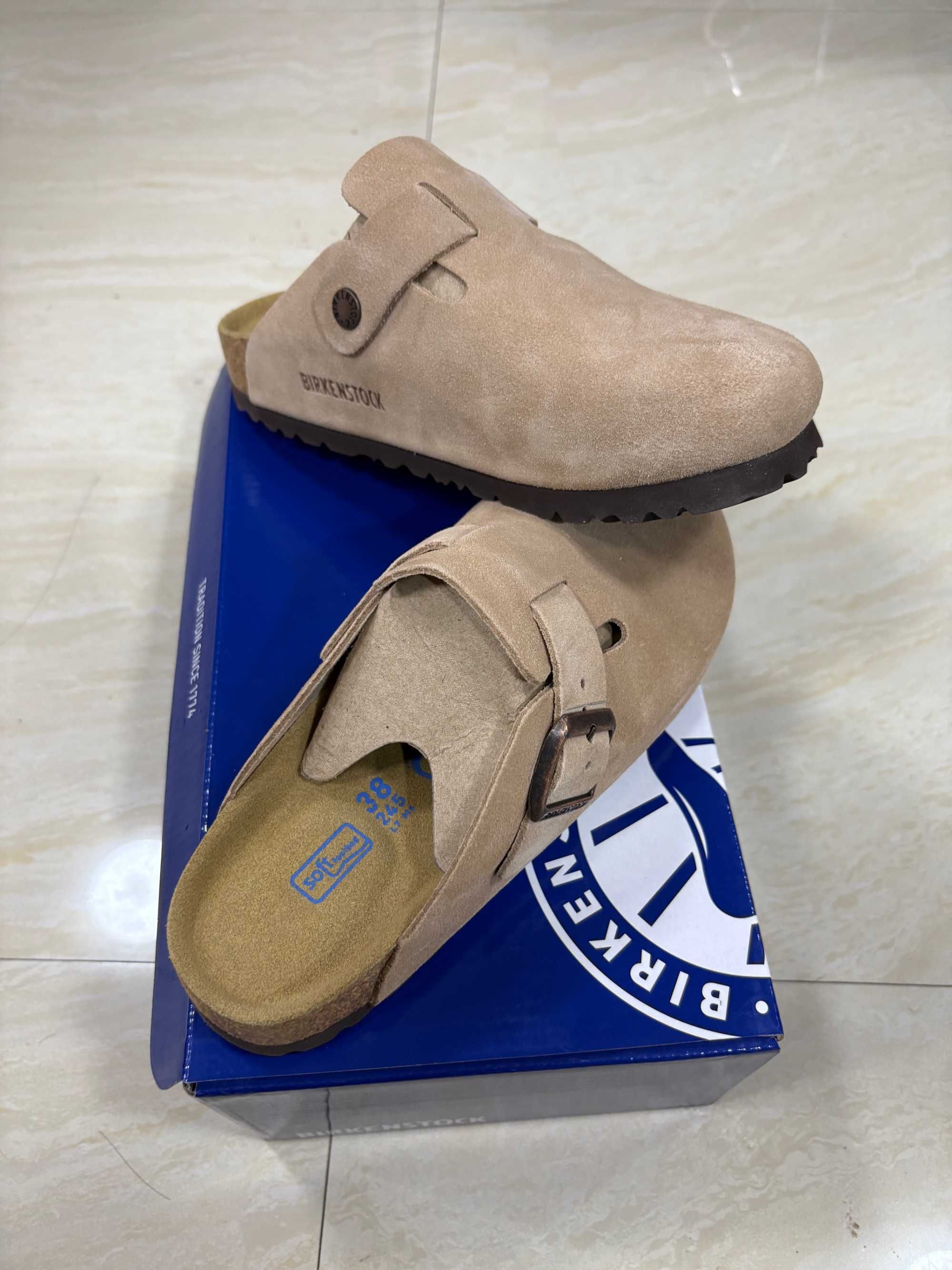"Buty damskie i męskie" Klapki Birkenstock Brązowy r.38