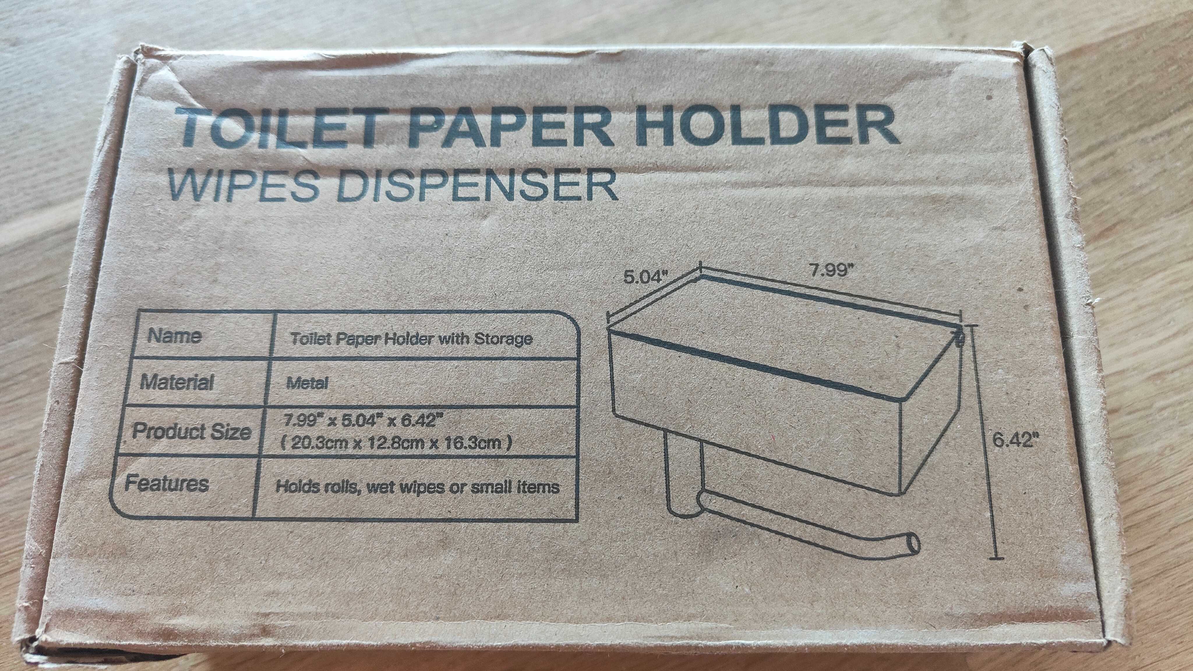 Metalowy Czarny uchwyt na papier toaletowy 3w1 Pojemnik z półką