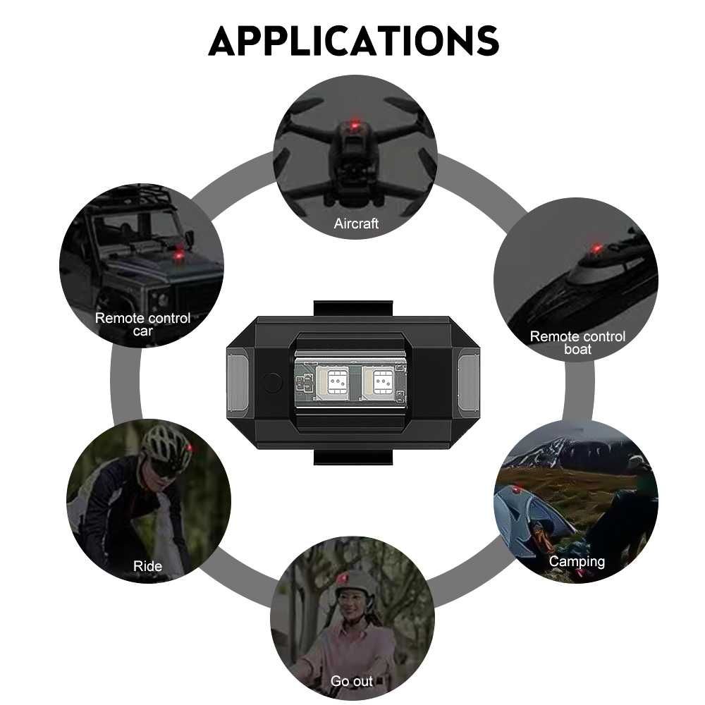 Luz Strobe / Sinalizador LED RGB Mota Drone