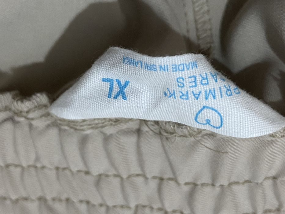 Primark 42 XL beżowe szare lampas szeroka nogawka pas guma spodnie