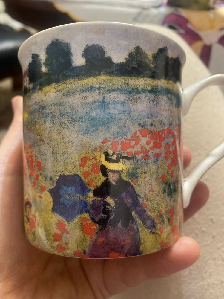 Kubki 4 szt obrazy Claude Monet porcelana Leonardo
