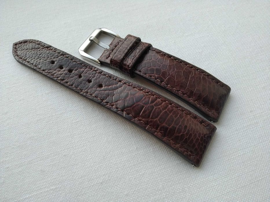 Pasek skórzany do zegarka 20 mm - noga strusia , szybki montaż