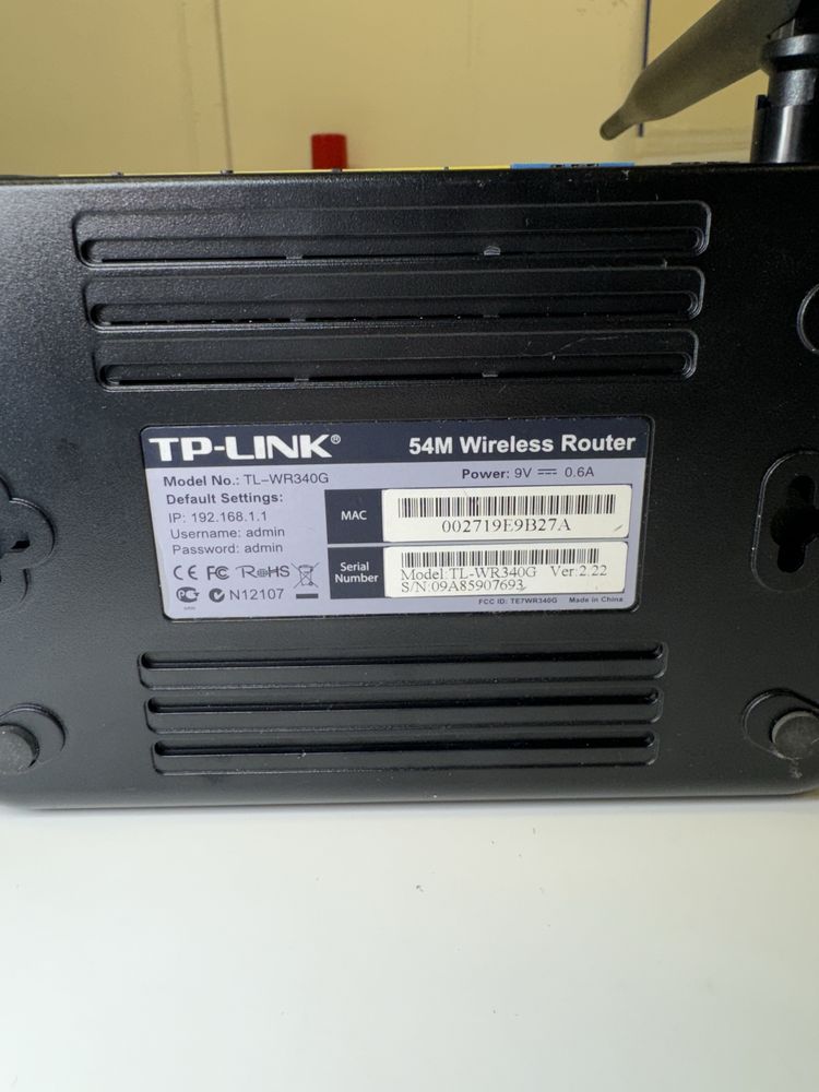 Router TP-LINK model TL-WR340G