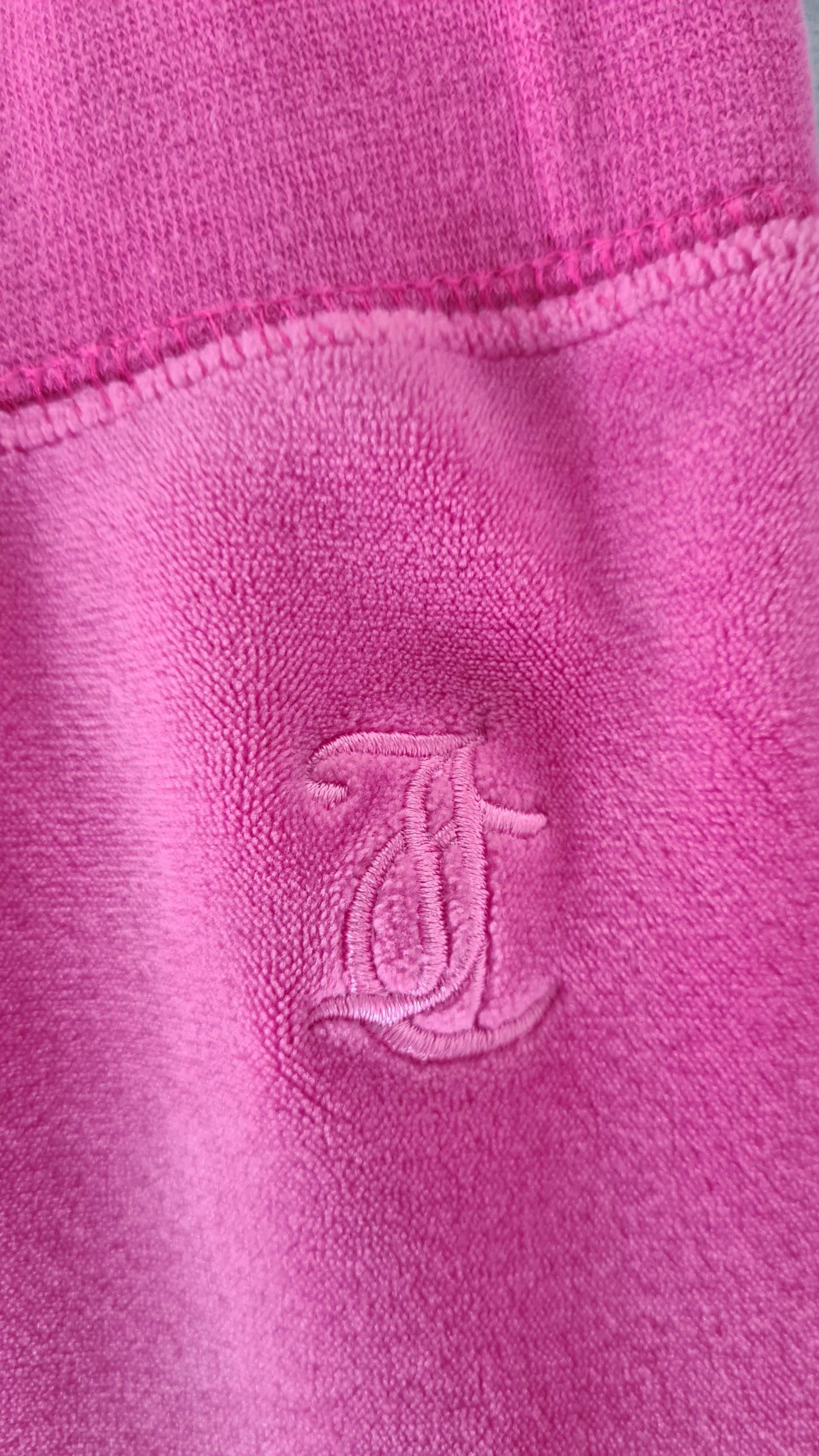 Komplet dresy bluza i spodnie welurowy Juicy Couture. Pudrowy różowy