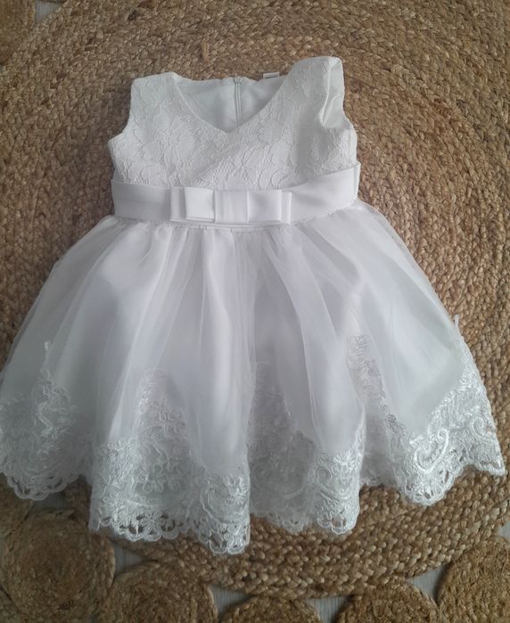 Sukienka biała do chrztu 3-6 miesięcy 62/68