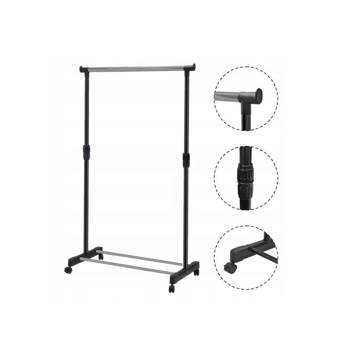 Wieszak Na Ubrania Regulowany Rozsuwany Wysuwany Stojak Na Kółkach
