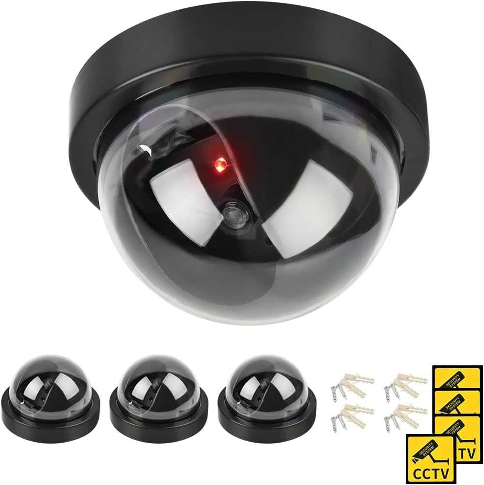 DODUOS 4x atrapa kamery CCTV z migającą lampą LED