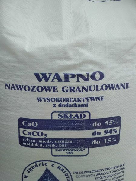 Wapno granulowane nawozowe i magnezowe