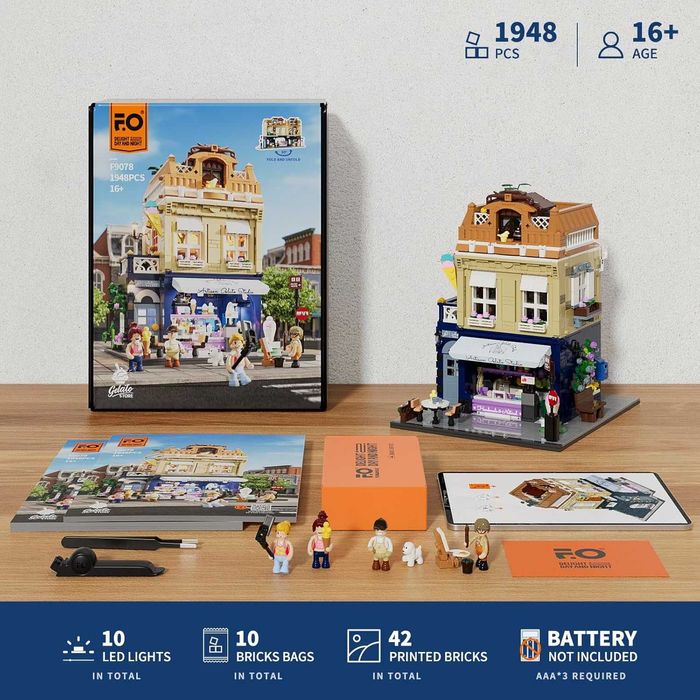 Klocki Zestaw F9078 Lodziarnia modułowa duża budowla 1948 klocków