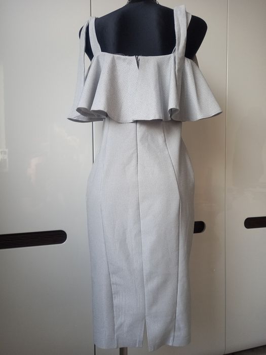 Sukienka KeïKeï Pretty 40, L szara srebrna bez rękawów elegancka