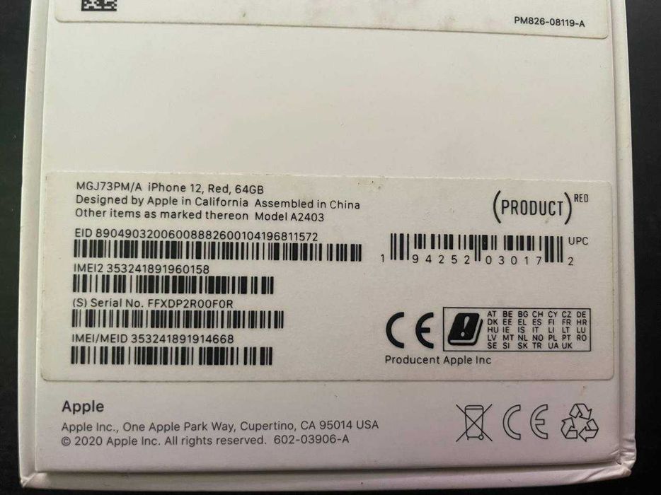 iphone 12 Red 64GB IOS 18