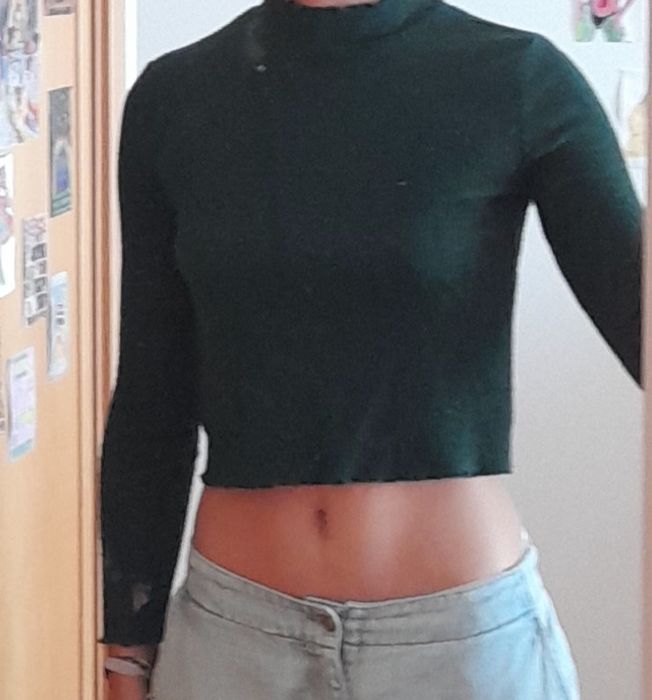 Camisola justa de manga comprida Tam L