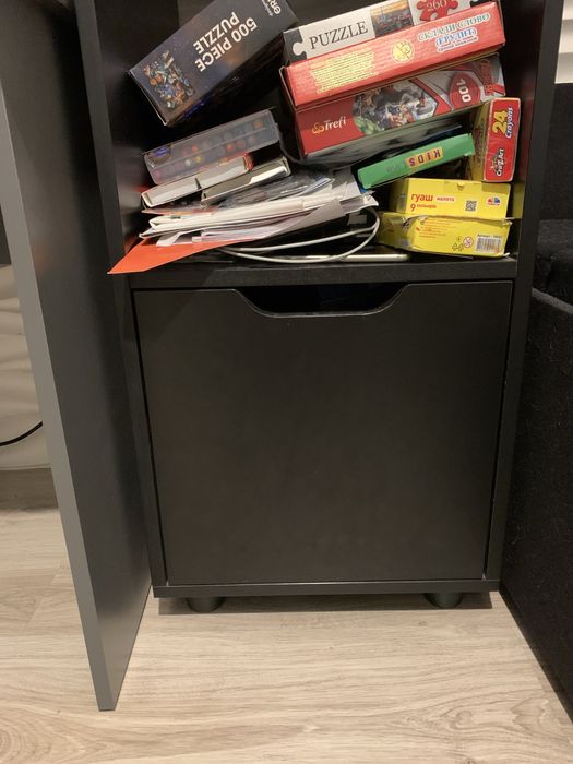 Стелаж чорний полиці для книг шафа этажерка стенка