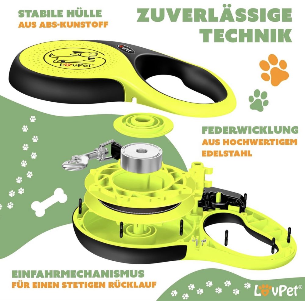 Smycz dla psa 8m do 50kg + woreczki