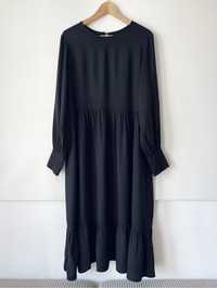 Le Collet Czarna sukienka maxi oversize wiskoza