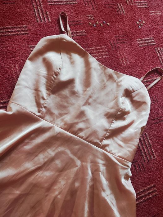 Sukienka satynowa rozkloszowana wiązanie na plecach Shein S