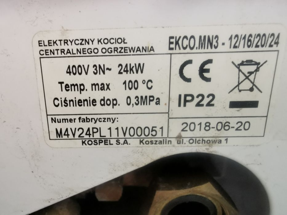 Kocioł elektryczny jednofunkcyjny Kospel 12-24 kW