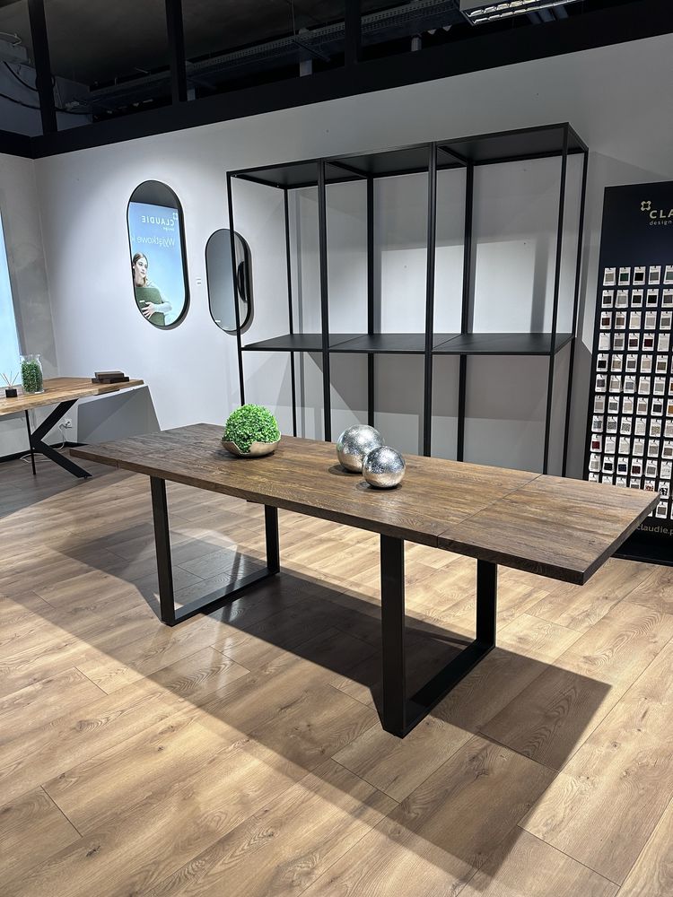 Stół dębowy orzech rozkładany Loft Edgar