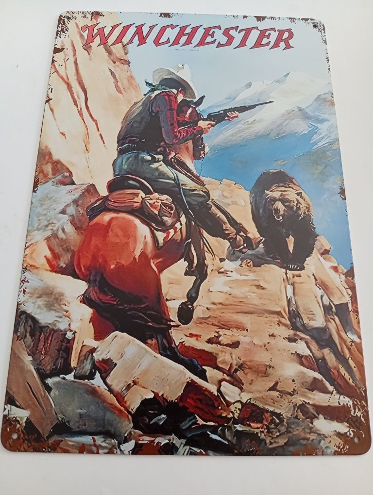 Tablica metalowa do powieszenia Western Winchester 20x30 cm