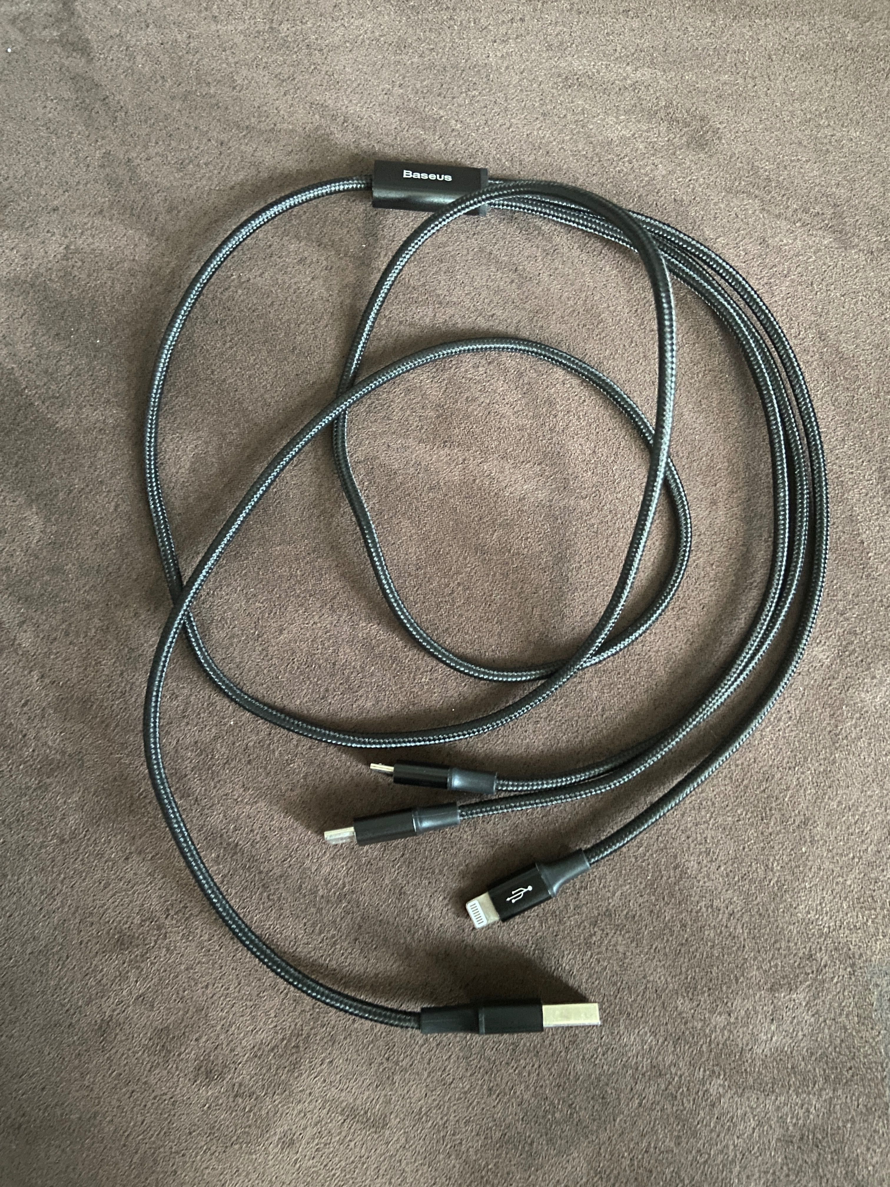 Kabel BASEUS USB 3w1 dla iPhone Samsung USB-C LIGHTNING MICROUSB 3,5A