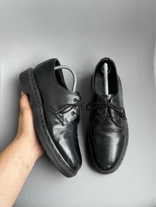 Кожаные туфли Dr. Martens 1461 total black женские (оригинал)