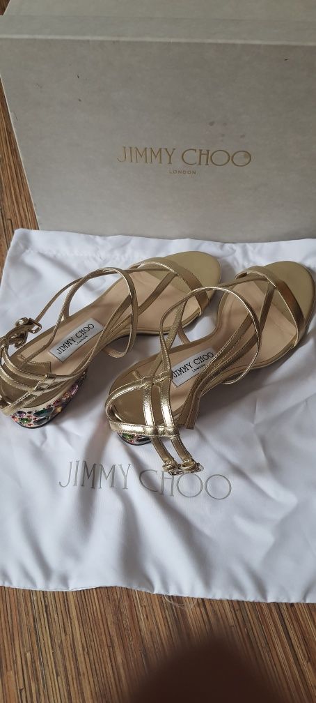 Босоножки Jimmy Choo Maeve 35 с металлизированными кристаллами. 39-40