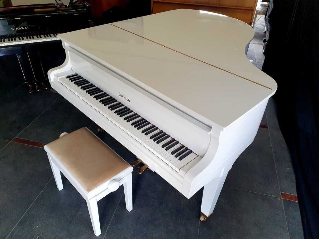 Fortepian DIAPASON 172cm piękny BIAŁY POŁYSK