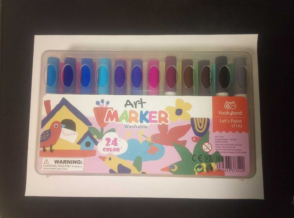 Детские водные маркеры Tookyland 24 цвета Lets Paint  легко смываются