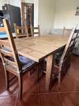 Mesa extensível com 6 cadeiras