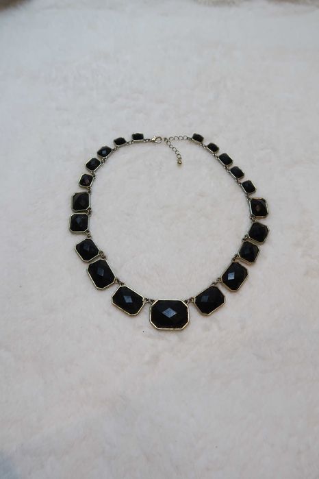 Naszyjnik vintage gotycki goth lata 80s korale koraliki fasetowane 21