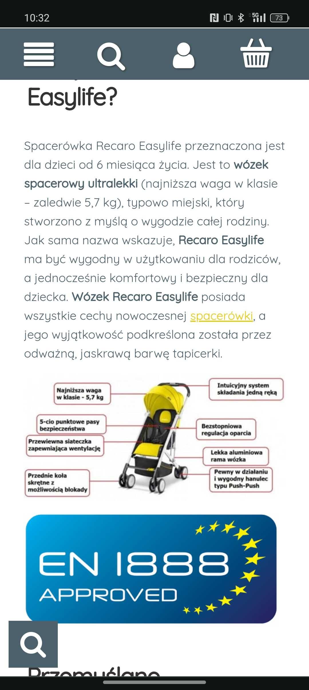 Wózek spacerowy Recaro Easy life