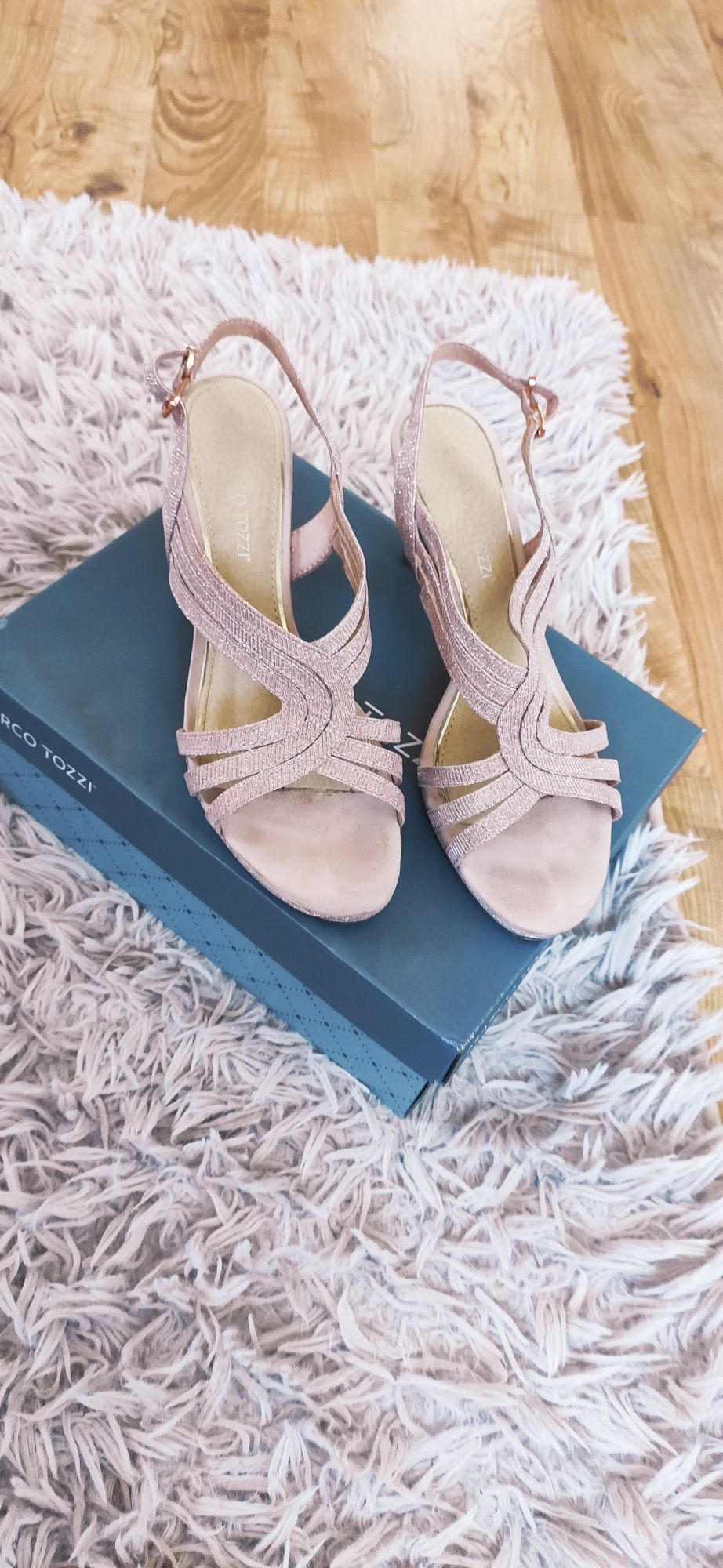 Marco Tozzi Sandały na platformie - rose metallic