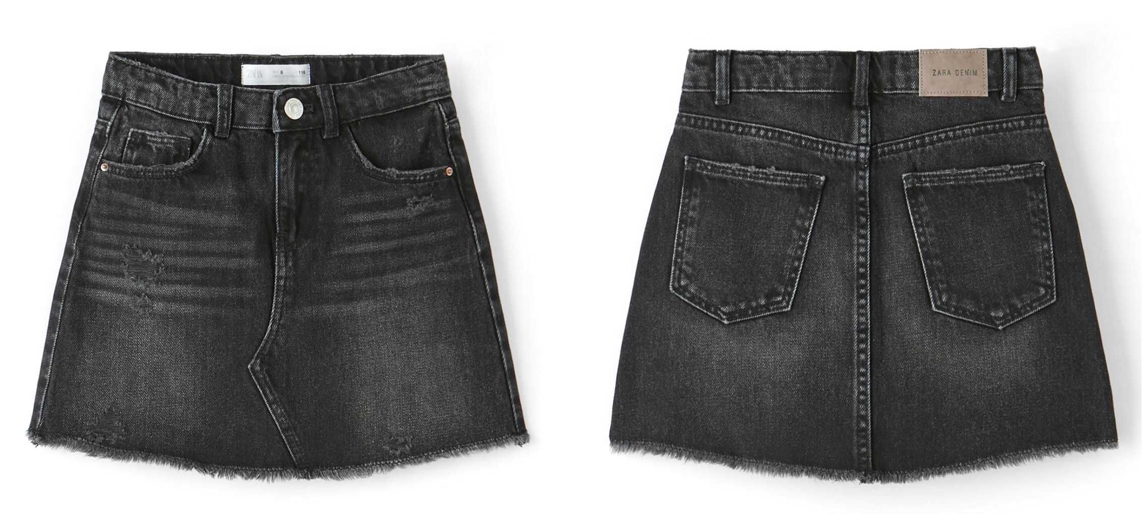 Zara nowa czarna spódnica jeansowa z przetarciami 11 12 lat 152