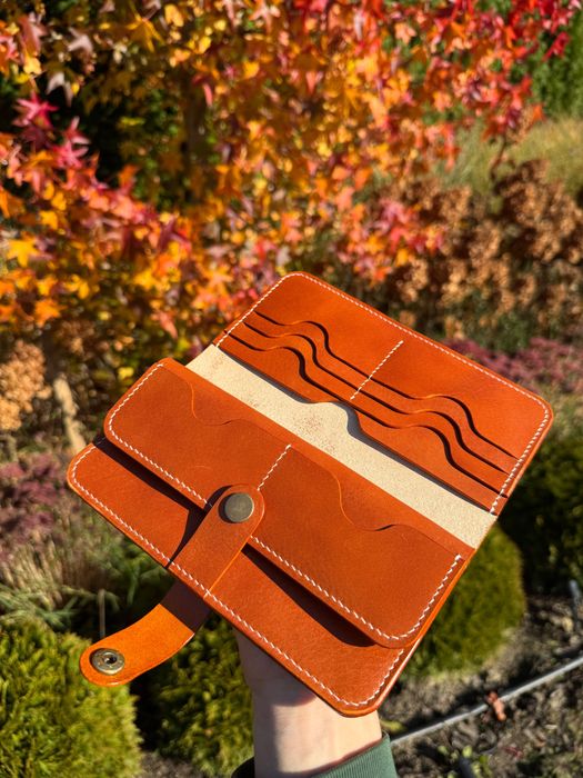 Damski portfel z cudownej skóry - ręcznie wykonany