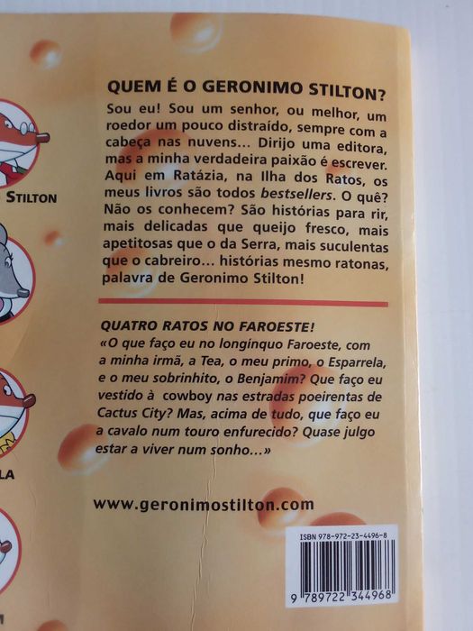 Livro "Quatro ratos no Faroeste", Geronimo Stilton