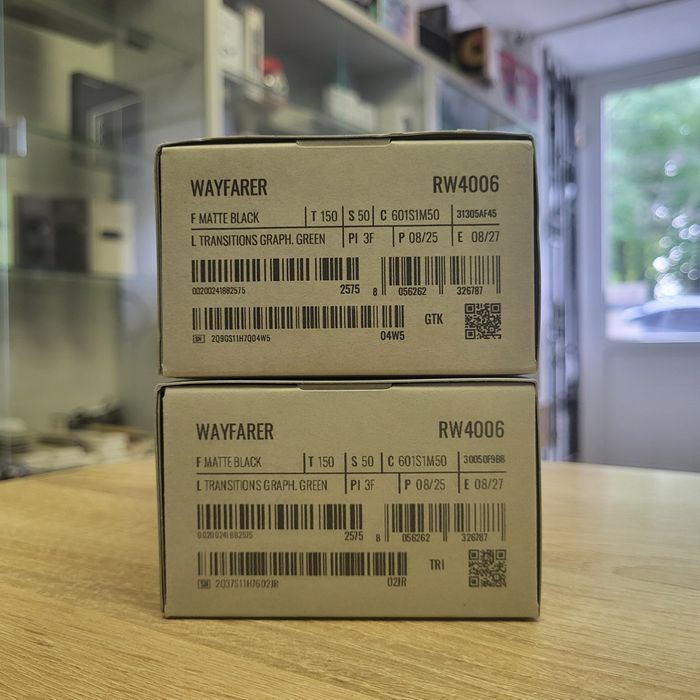 Ray-Ban Meta Wayfarer RW4006 Matte Black/Transitions Graphite Green