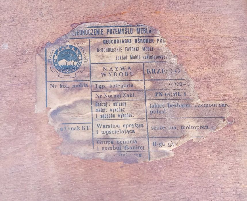 Krzesło fabryka Głuchołaski PRL Hałas