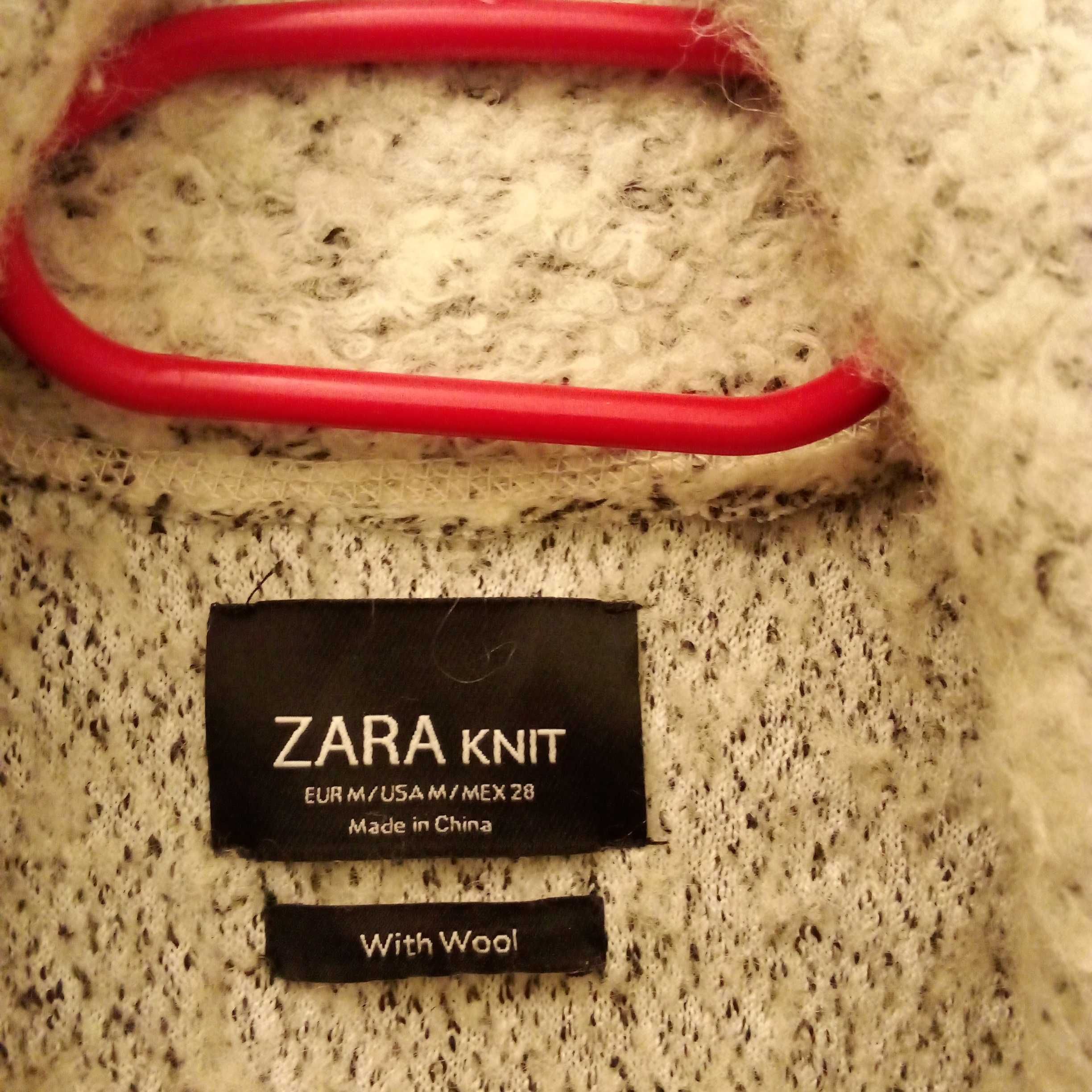 damski wełniany płaszcz Zara Knit