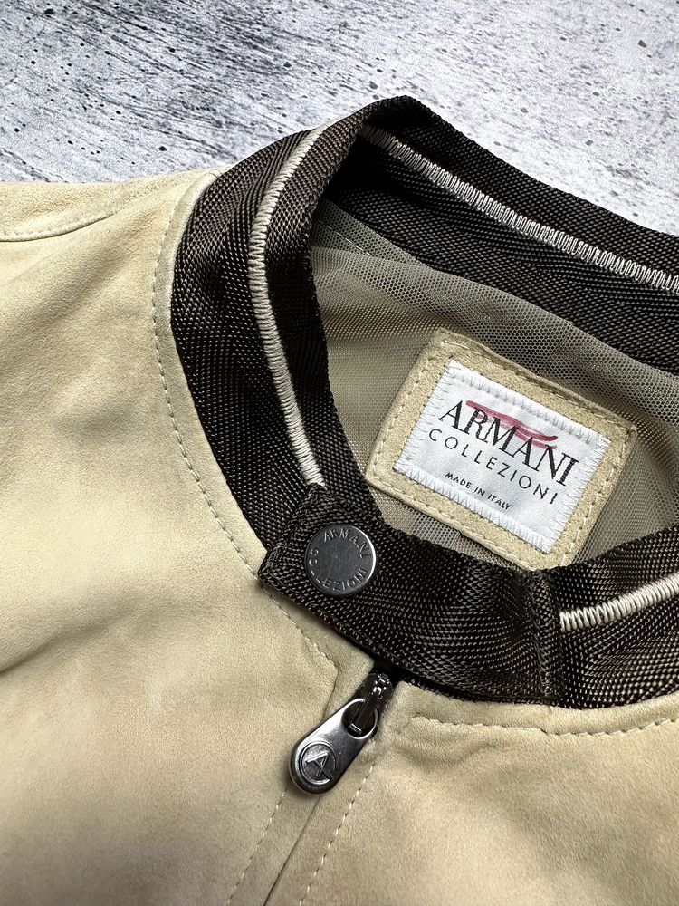 Мужская кожаная куртка Armani Collezioni Suede Gambskin Leather