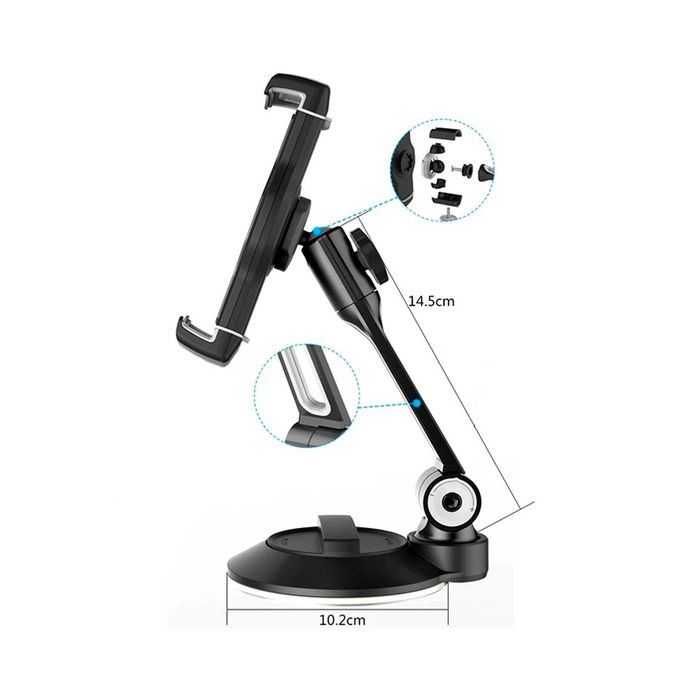 Uchwyt na tablet Ledetech LD-204A mocny aluminium czarny dla tir