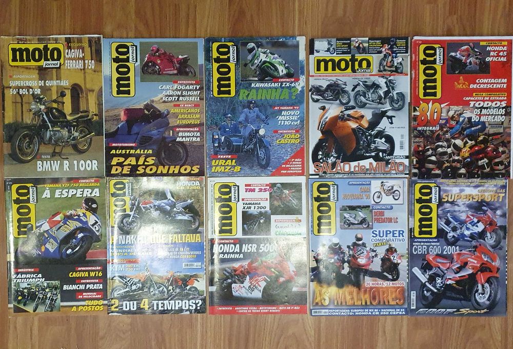 Revistas: Moto Jornal, Motociclismo, VQ, Big Twin, BSH, CBG, Classic