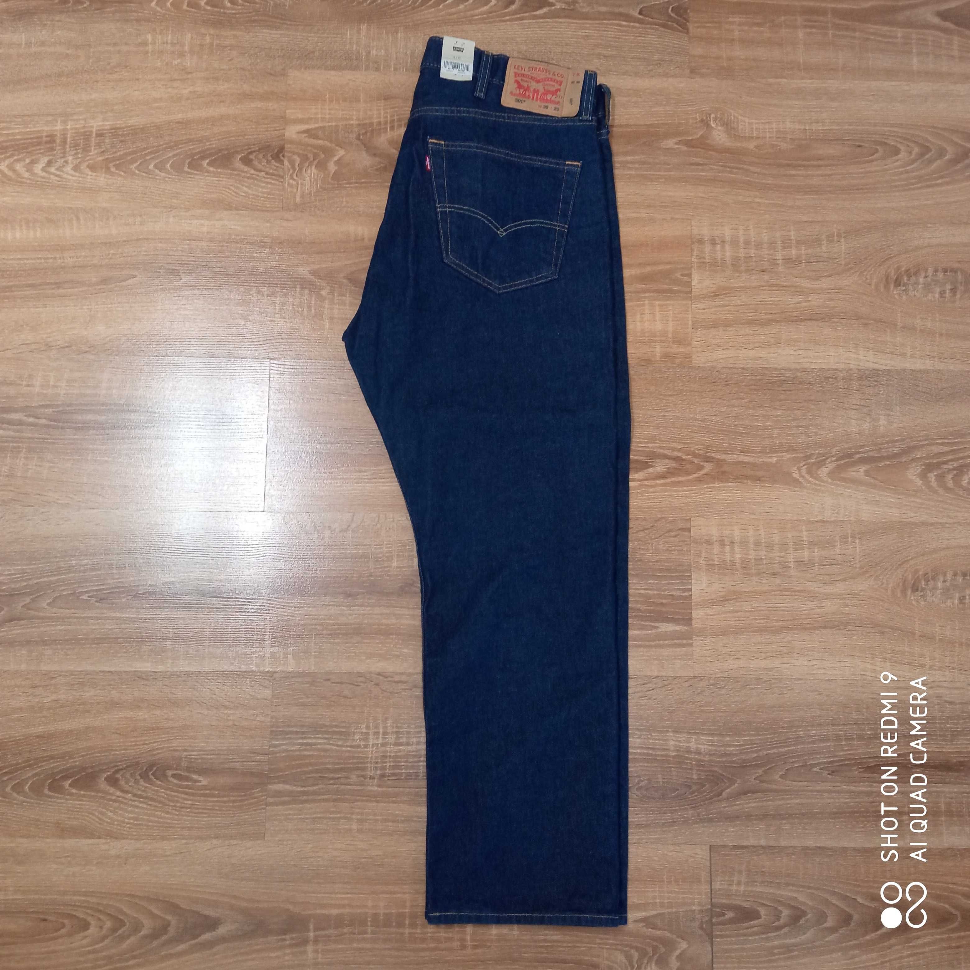 Męskie spodnie jeansy Levis 501 Levi's W38L29 38X29 38/29 nowe granat