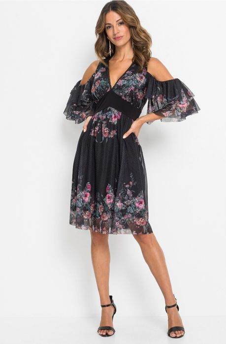 Wyprzedaż 3 sukienka 36 38 siateczka wesele kwiaty hiszpanka komunia z