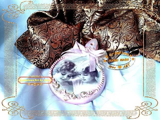 Obrazek deska decoupage handmade dekoracja ozdoba prezent